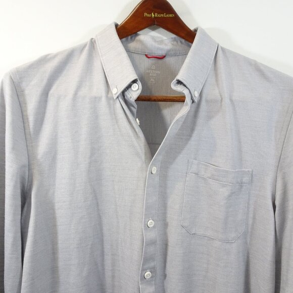 Western Rise Shirt Mens XL Tan Gray Greige Wool Blend Button Up Collared - Picture 2 of 6